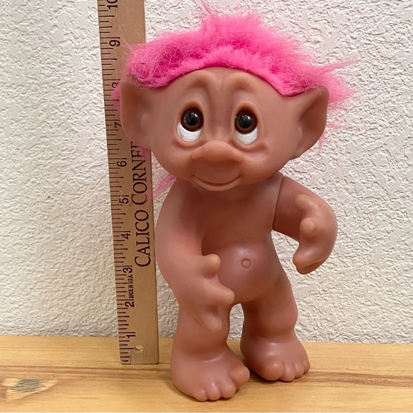 Rare Vintage 1985 Thomas DAM Troll 9" Doll Pink Hair Tuxedo Made In Denmark - Picture 2 of 12